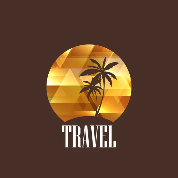 Illustration avec île tropicale en diamant — Image vectorielle