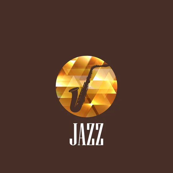 Ilustración con icono de saxofón — Vector de stock