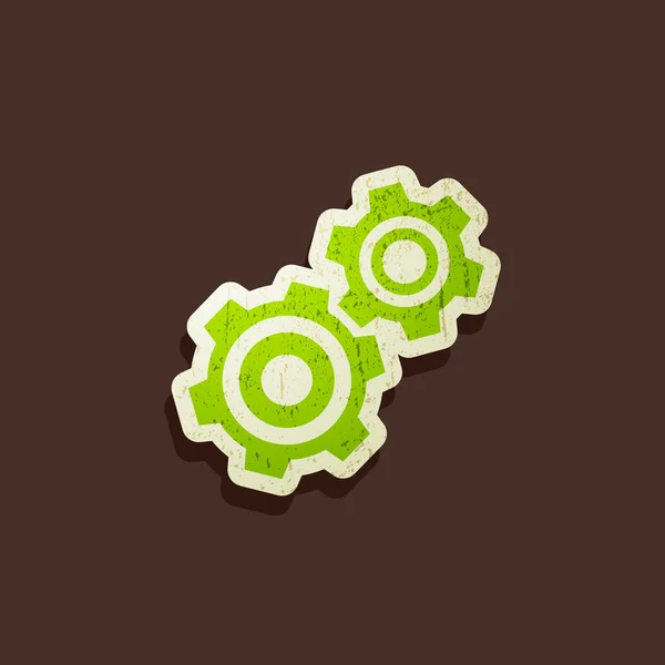 Vintage illustration with a gear icon — Stock Vector