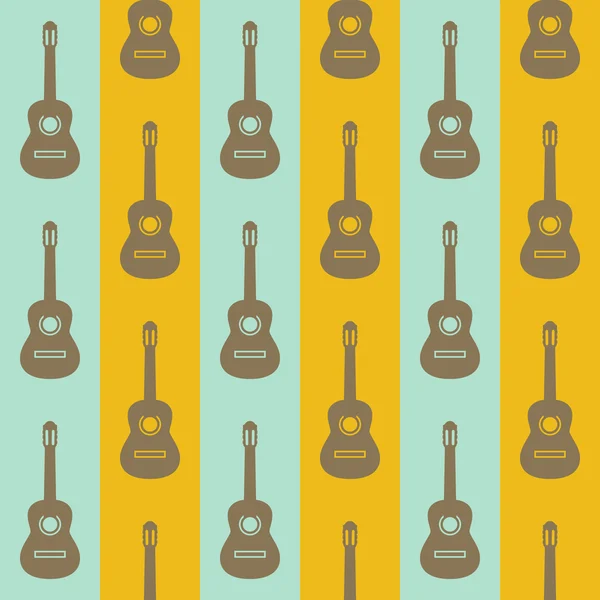 Бесшовный винтажный фон с гитарами — стоковый вектор