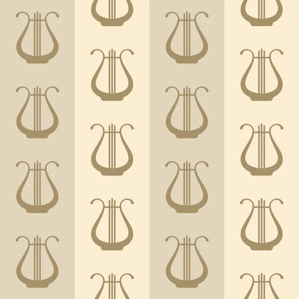 Бесшовный винтажный фон с арфами — стоковый вектор