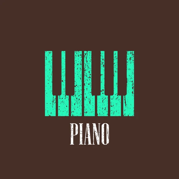 Vintage illustration with piano — Stock Vector