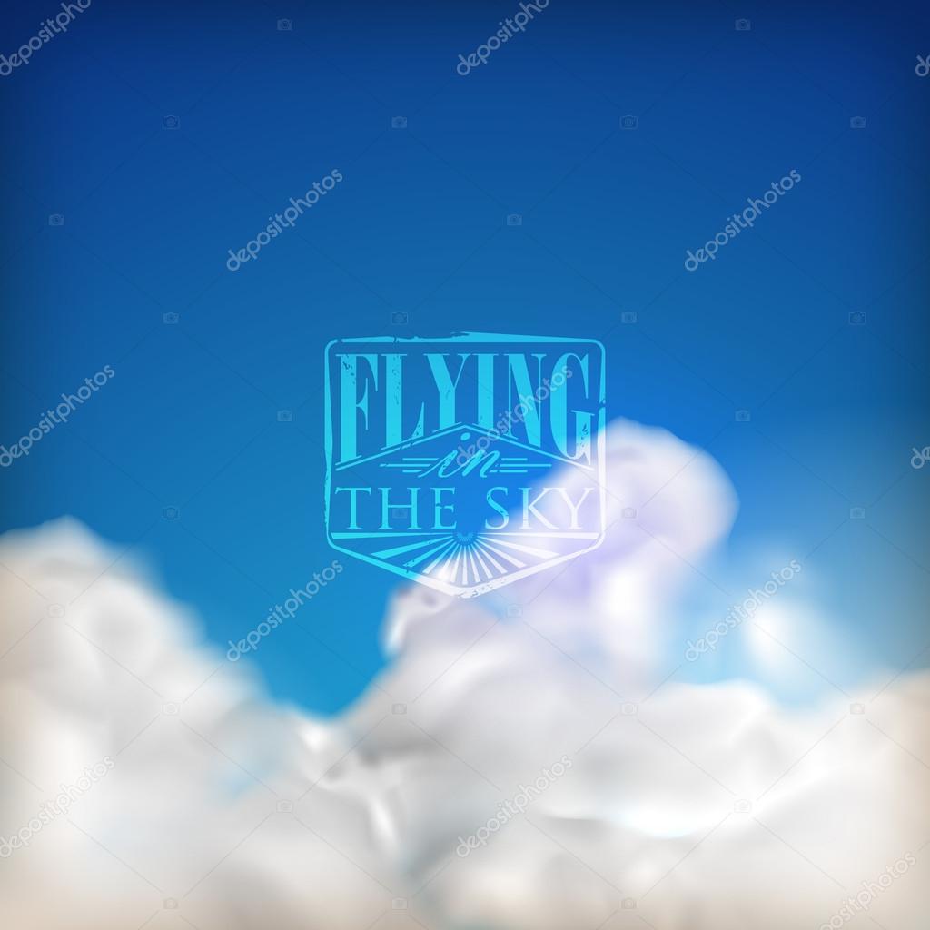 Abstract background with blue sky and clouds