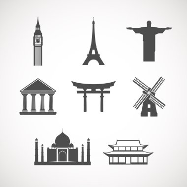 Dünya landmark simge kümesi