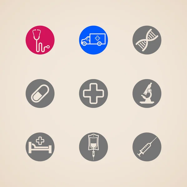 Set von Symbolen mit medizinischen Artikeln — Stockvektor
