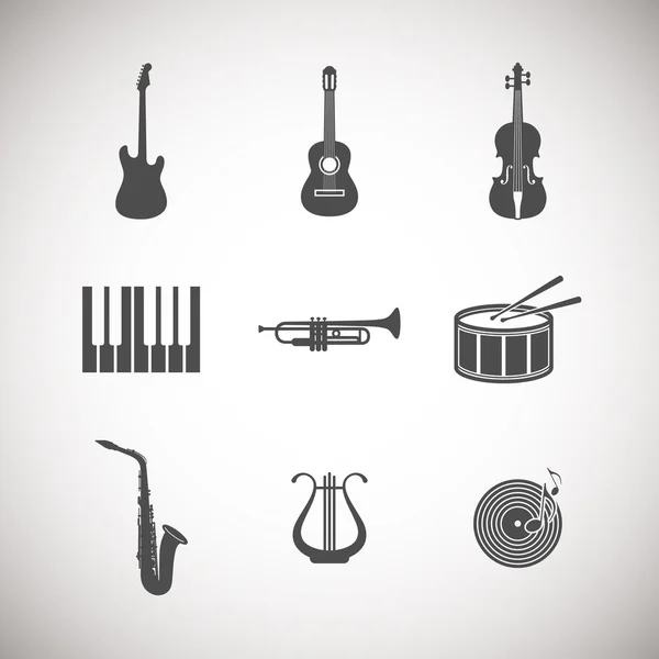 Set of musical instrument icons — Stock Vector