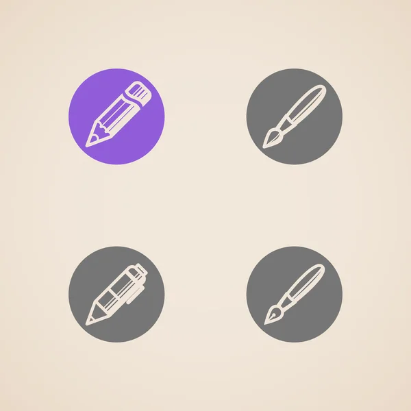 Icone vettoriali degli strumenti di disegno e scrittura — Vettoriale Stock