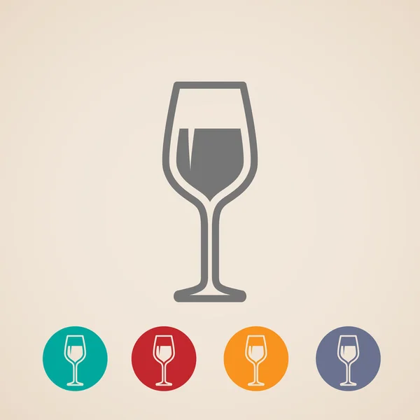 Vector iconos de la copa de vino — Vector de stock