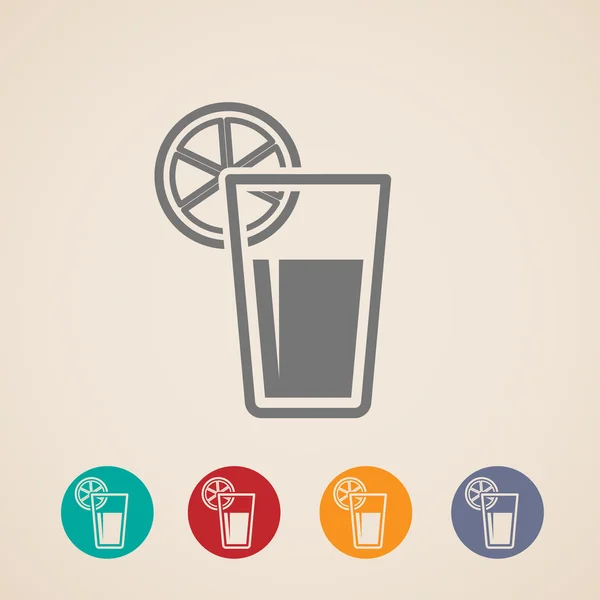 Vector vaso de zumo iconos — Vector de stock