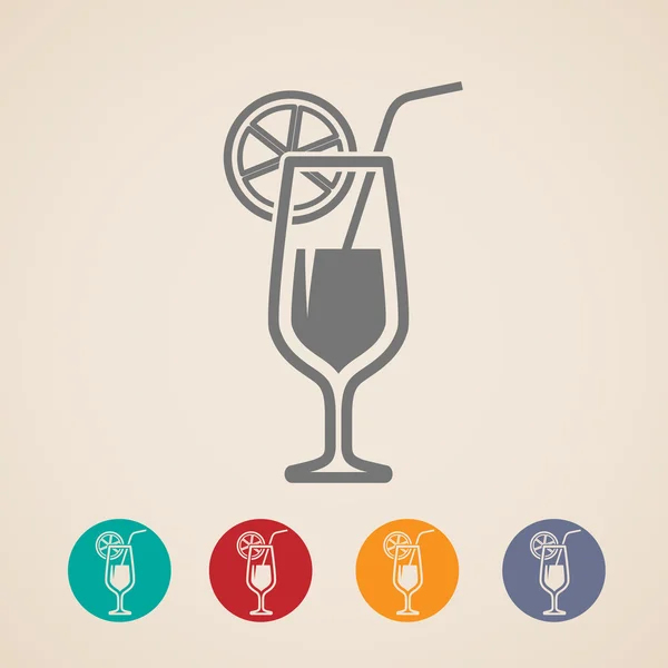 Vector cocktail glass icons — Stock Vector