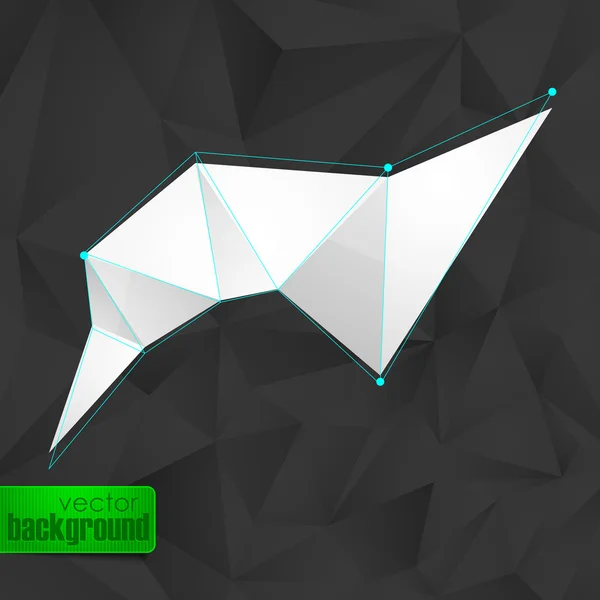 Абстрактний фон з чорними трикутниками і білим банером — стоковий вектор