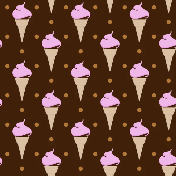 アイスクリームとヴィンテージのシームレスな背景 — ストックベクタ