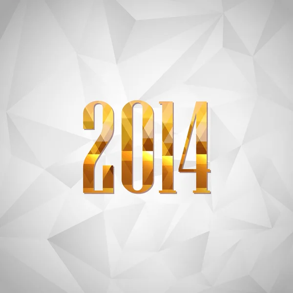 Frohes neues Jahr 2014. Urlaubshintergrund mit goldenen Zahlen — Stockvektor