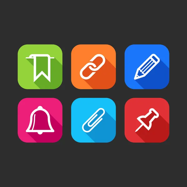 Platta ikoner för webb-och mobilapplikationer — Stock vektor
