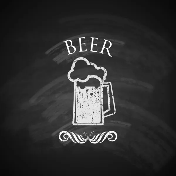 Bierglas pint met schoolbord textuur — Stockvector