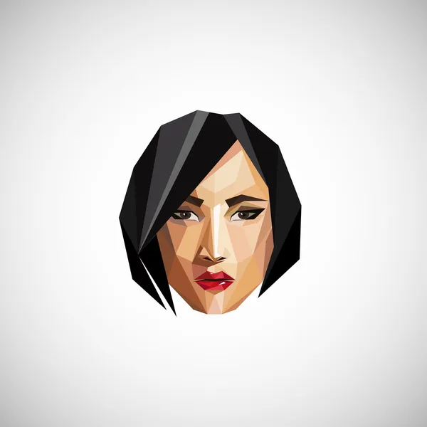 Cara femenina en estilo origami — Vector de stock