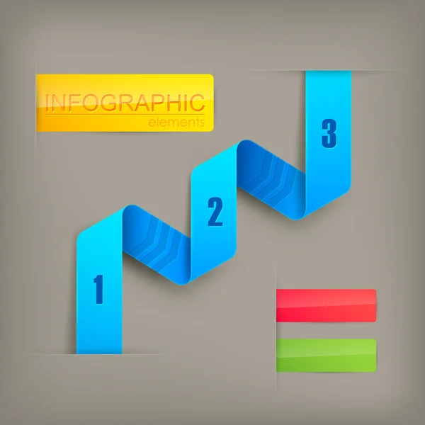 Infografías con una cinta azul — Vector de stock