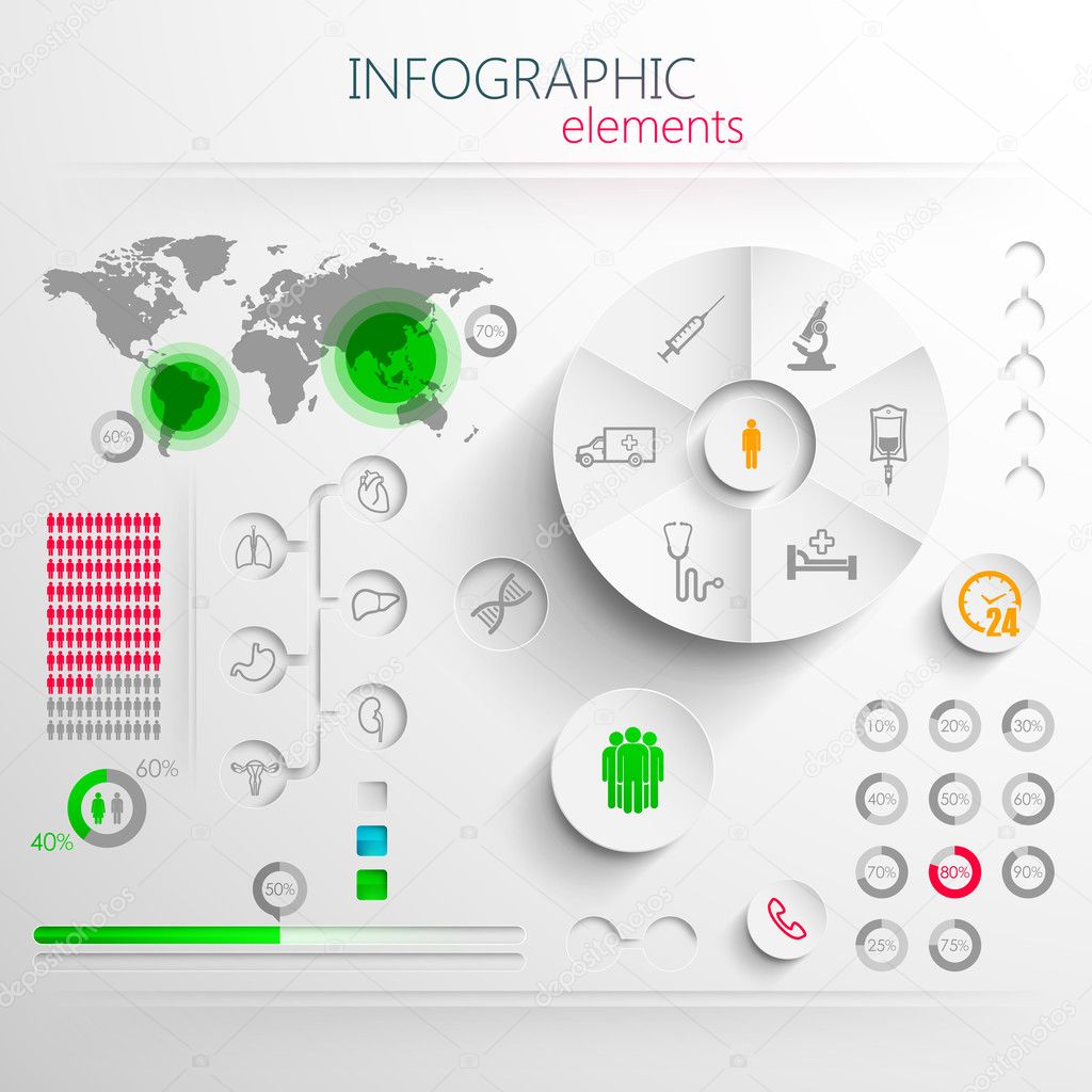 Infographic elements with medical signs