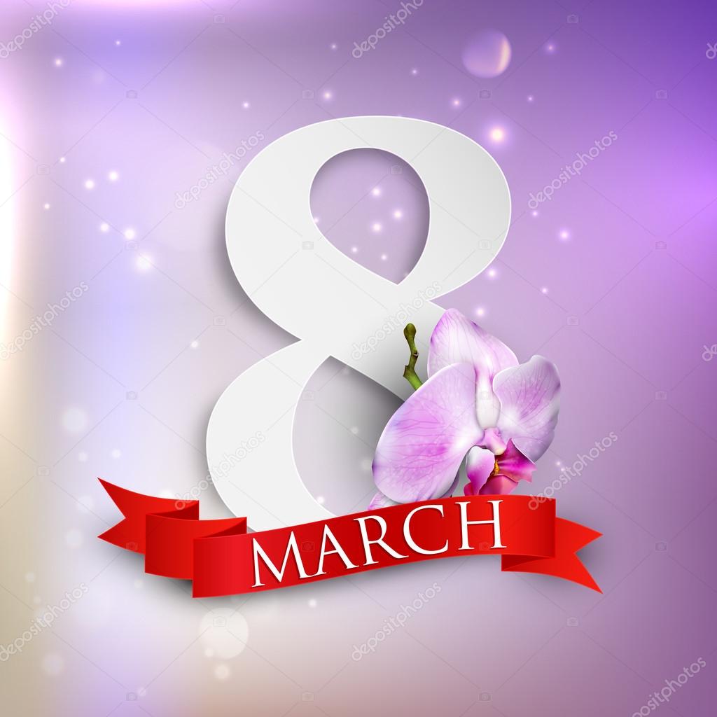 8 march. Women's Day greeting card