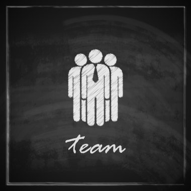 Vintage illüstrasyon iş ekibi ile