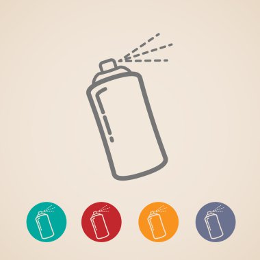Set of aerosol spray can icons clipart