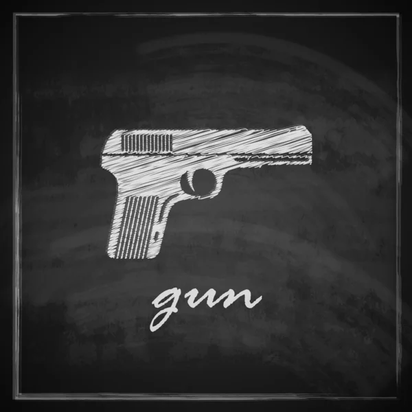 Ilustración vintage con pistola — Vector de stock