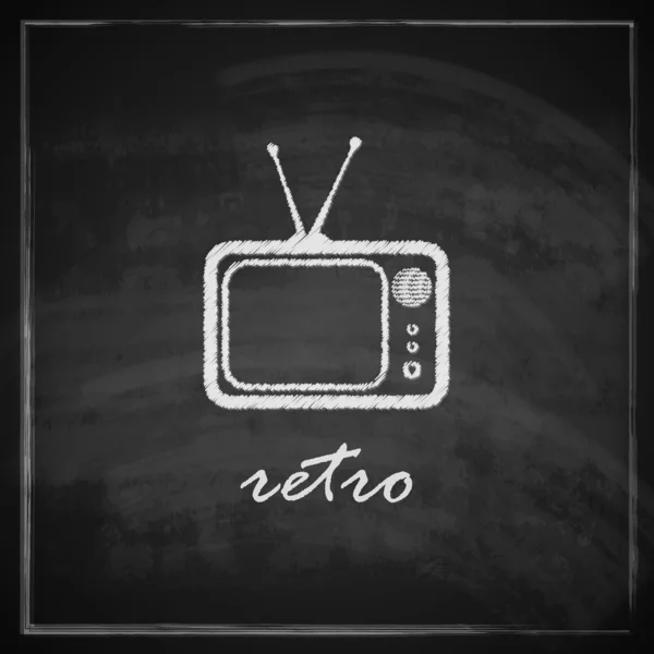 Ilustração vintage com sinal de TV retro —  Vetores de Stock