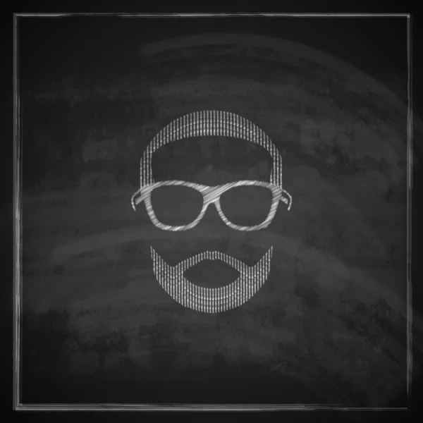 Chalk male head with sunglasses — Stock Vector