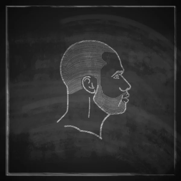 Kreda ilustracja mężczyzna głowy z brodą — Wektor stockowy