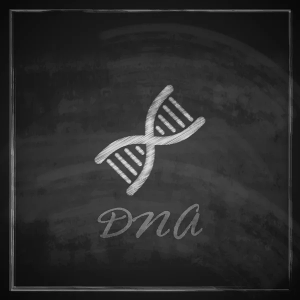 Illustration med dna-ikonen på blackboard bakgrund — Stock vektor