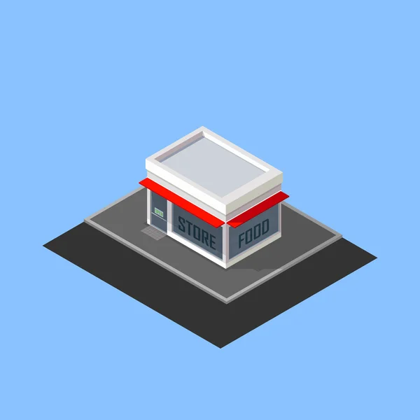 Vector isometric store building — Stock Vector