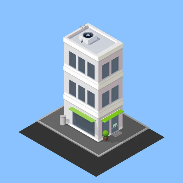 Edificio isométrico vectorial — Vector de stock