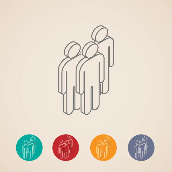 Iconos vectoriales isométricos del grupo de personas — Vector de stock