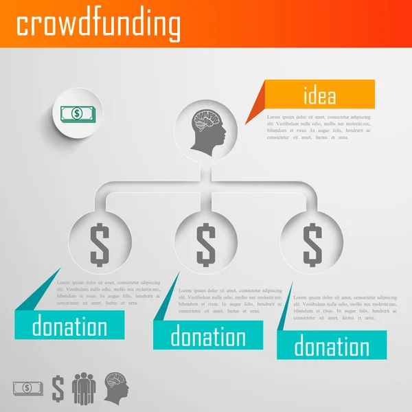 Εικονογράφηση Infographic crowdfunding — Διανυσματικό Αρχείο