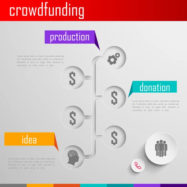 Εικονογράφηση Infographic crowdfunding — Διανυσματικό Αρχείο