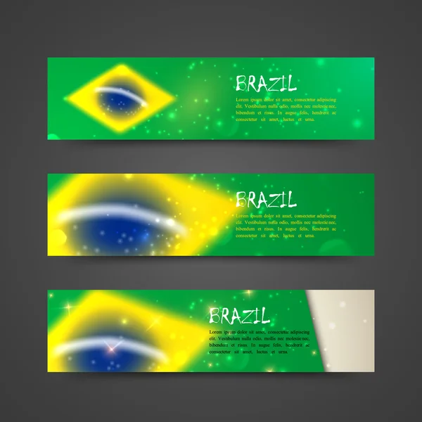 Banners con bandera de Brasil — Archivo Imágenes Vectoriales