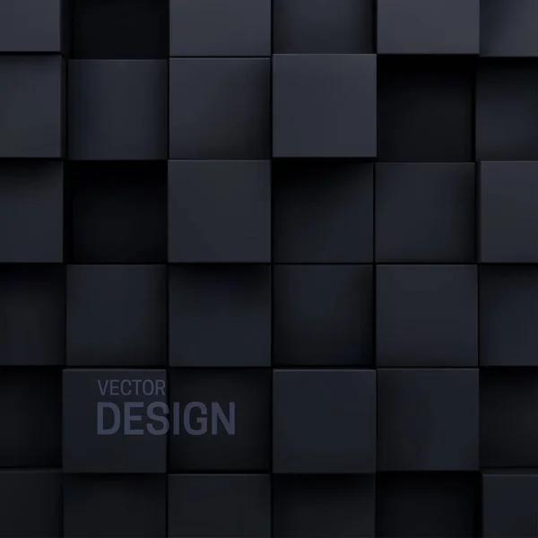 Fond géométrique de formes cubiques noires. — Image vectorielle