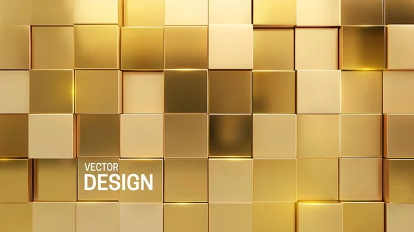 Lujoso fondo de mosaico dorado — Vector de stock