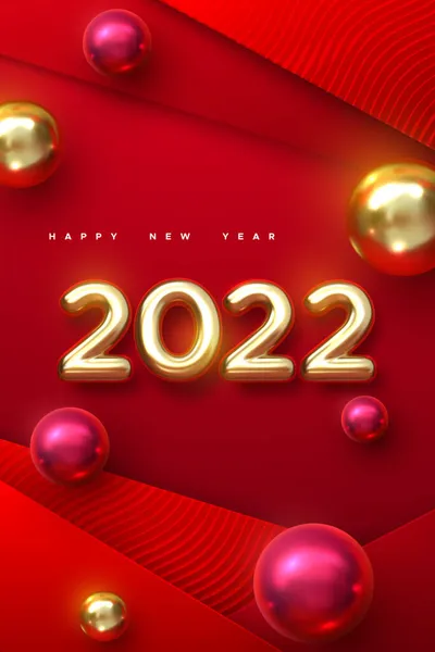 Happy New 2022 Year. Holiday vector illustration — Stock Vector