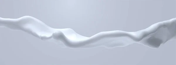 Creamy White Liquid Wave Vector Realistic Illustration Flowing Milky Stream — Stockvektor