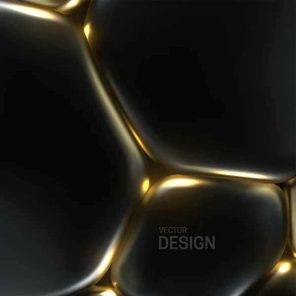Black and golden soft bubbles — стоковый вектор