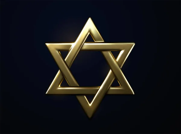 Star of David golden sign. — Stock Vector
