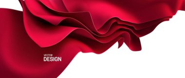 Red streaming fabric. Abstract background