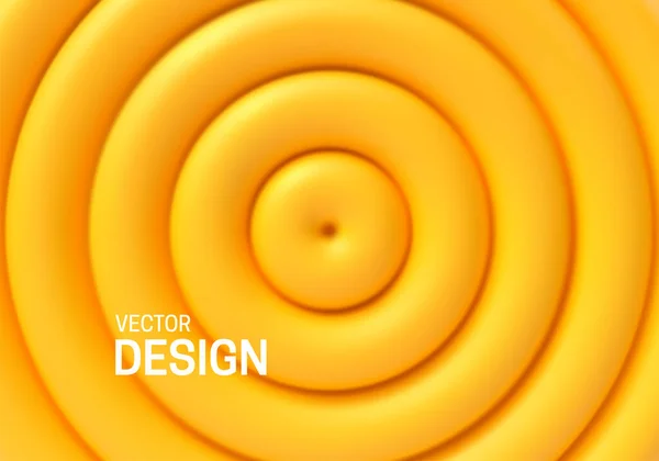 Abstract Geometric Background Yellow Concentric Shapes Vector Illustration Decoration Element — Stockový vektor