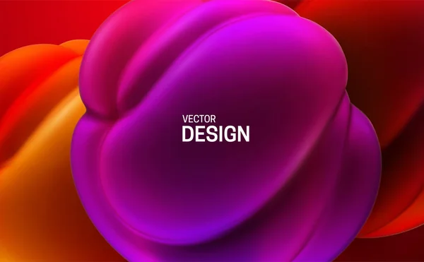 Formes Douces Brillantes Résumé Fond Illustration Vectorielle Réaliste Bulles Violettes — Image vectorielle