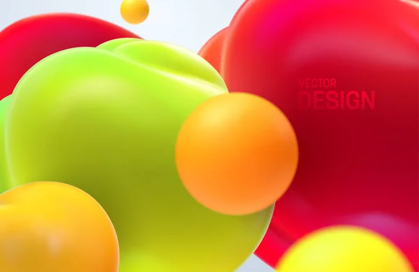 Abstract background with dynamic 3d bubbles. — стоковый вектор
