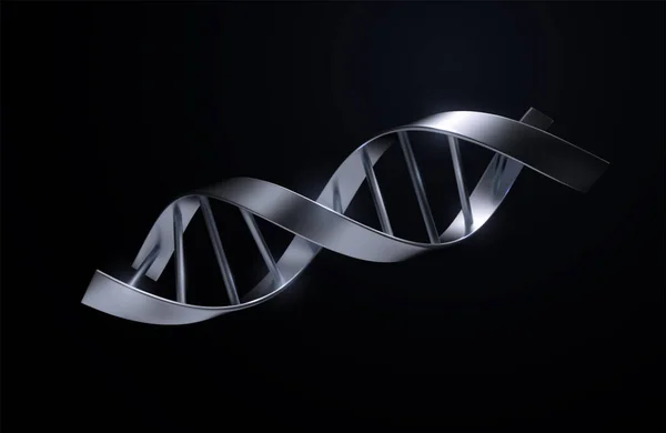 Silver DNA strand. Vector 3d illustration. — Stockvector