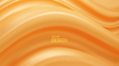 Orange abstract background. Soft elastic shape backdrop. Vector 3d illustration. Minimalist decoration for banner or cover design.
