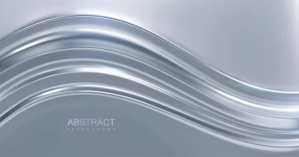 Silver Wave Curvy Metallic Stripes Vector Illustration Abstract Luxury Background — Stockový vektor