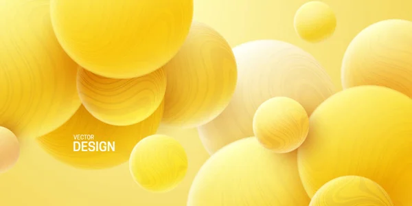 Abstract Background Yellow Balls Marbled Bubbles Vector Illustration Spheres Textured — Stock vektor